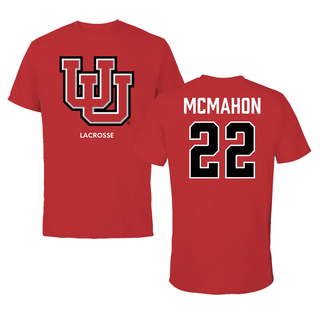University of Utah Lacrosse (M) Red Tee - #22 MJ McMahon