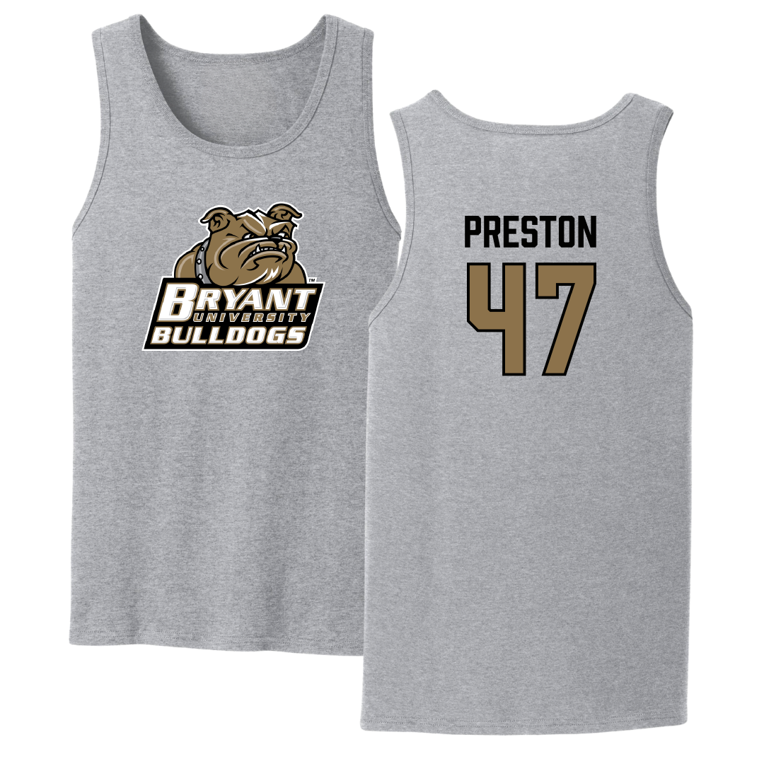 Bryant University Lacrosse Sport Gray Tank Top - #47 Trevor Preston