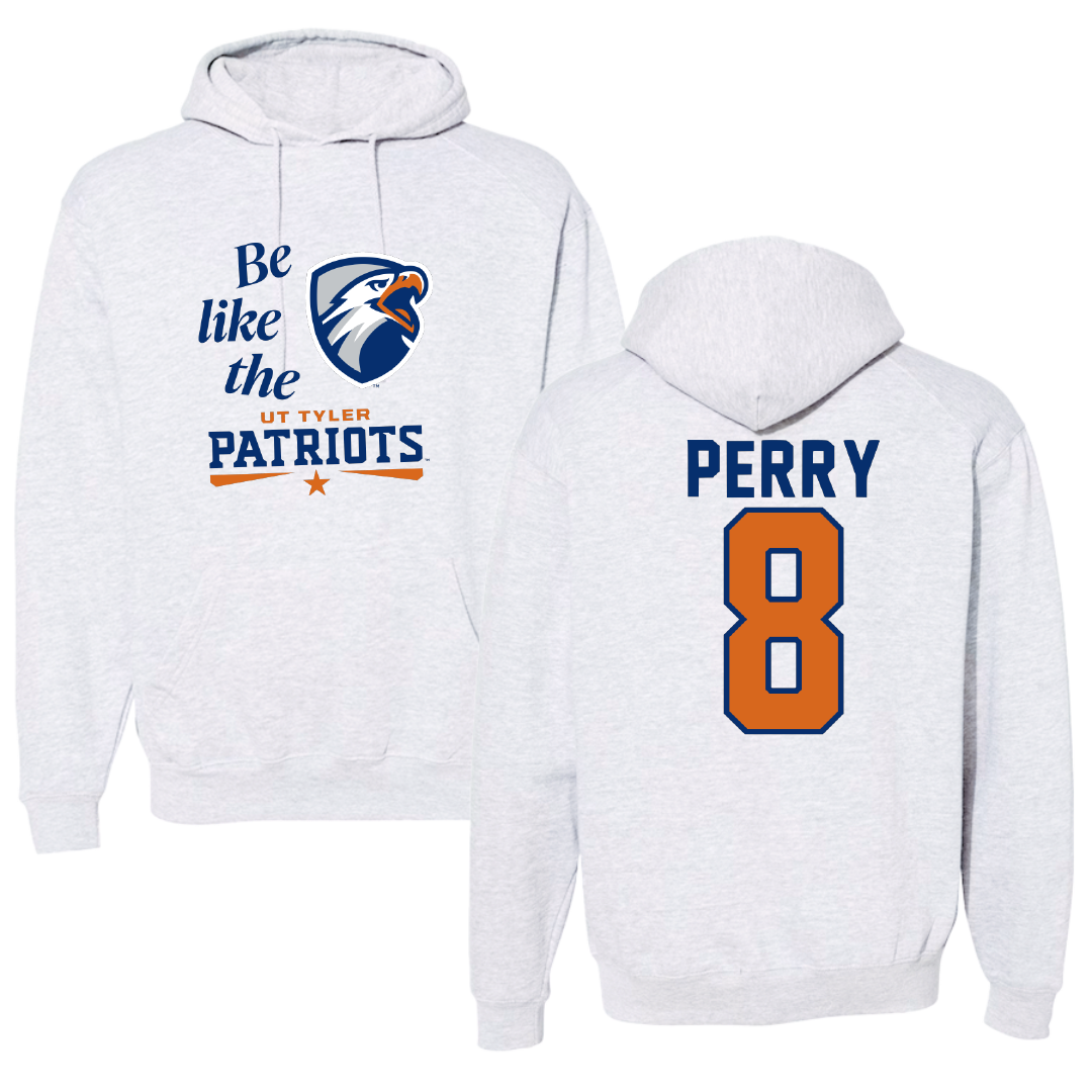 The University of Texas at Tyler Volleyball Light Gray Be Like Us Hoodie - #8 Autumn Perry