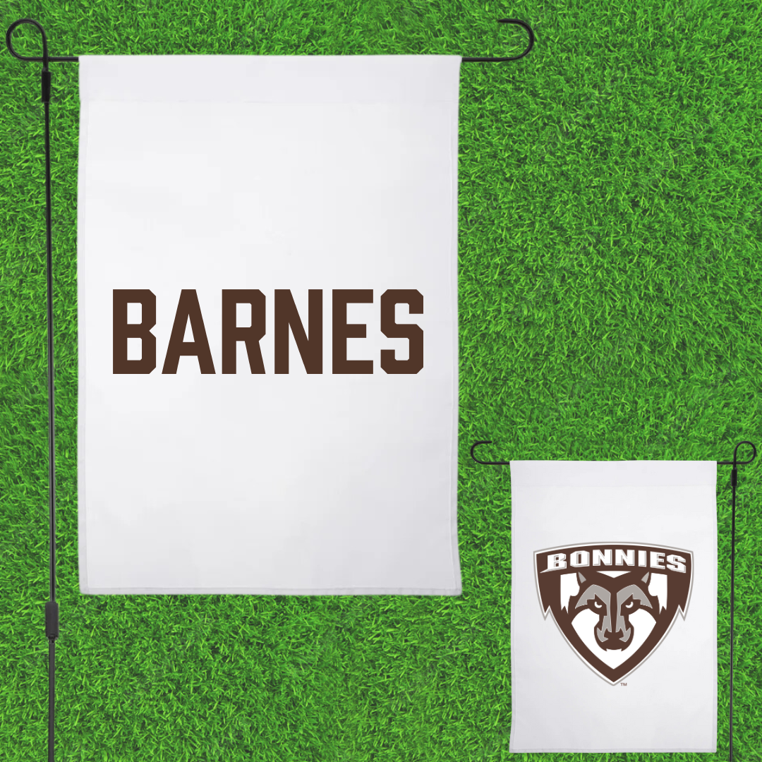 St. Bonaventure University Tennis White Garden Flag - Kelly Barnes