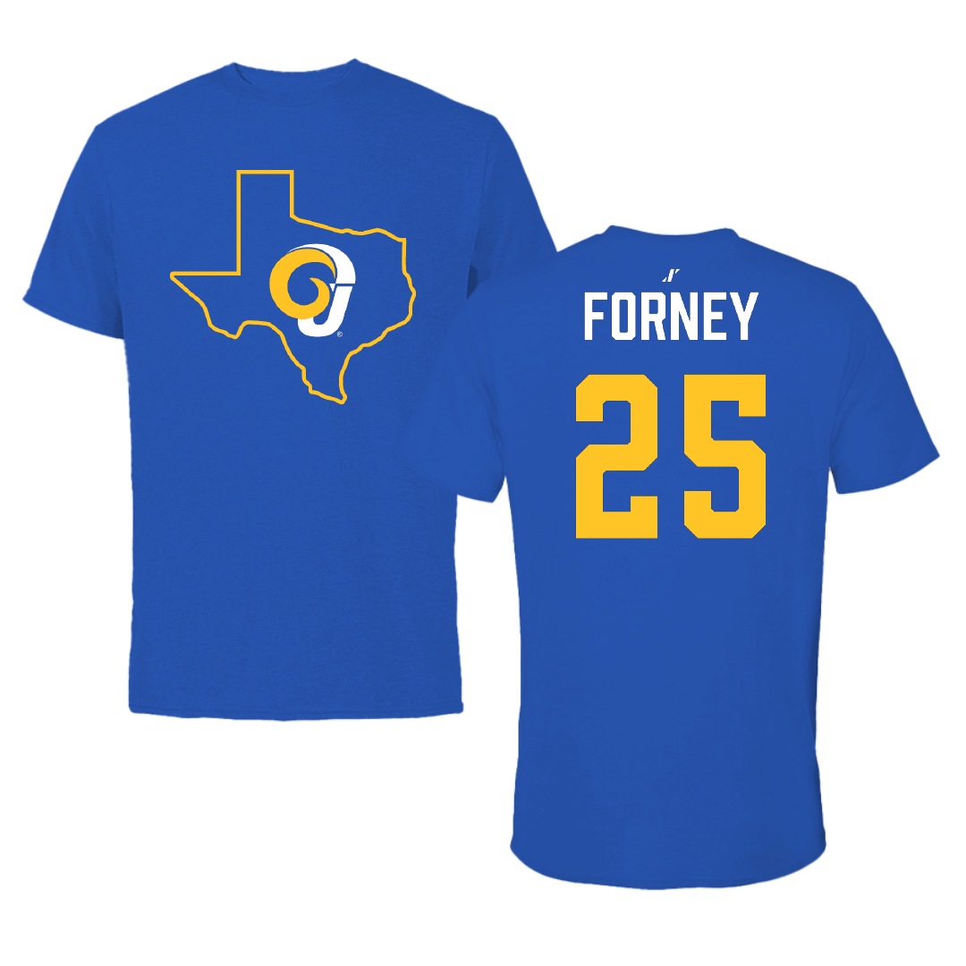 Angelo State University Softball Blue State Performance Tee - #25 Kylie Forney