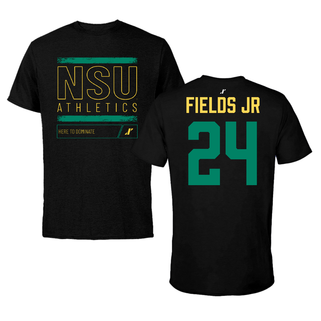 Norfolk State University Basketball Black Dominate Tee - #24 Chris Fields Jr