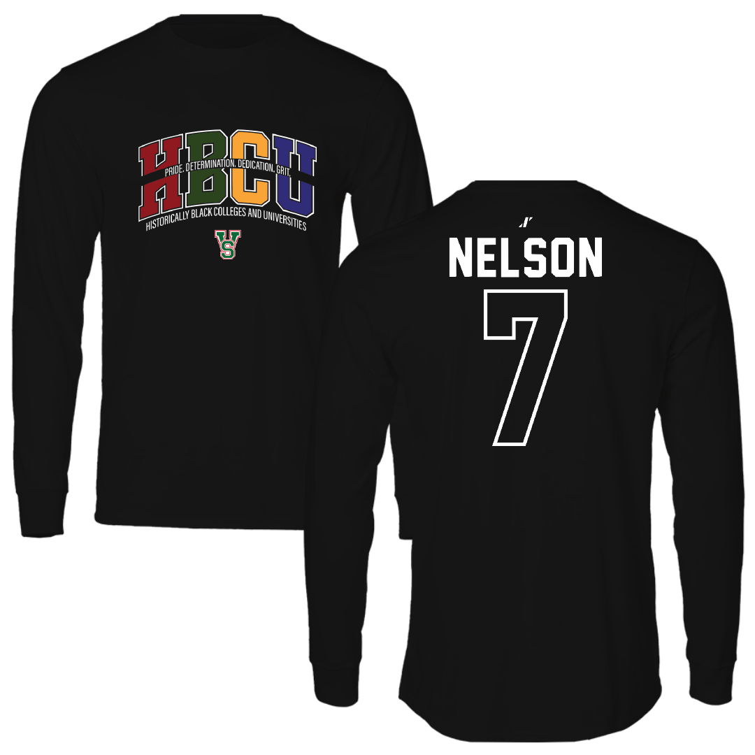 Mississippi Valley State University Football Black HBCU Long Sleeve - #7 Camo Nelson