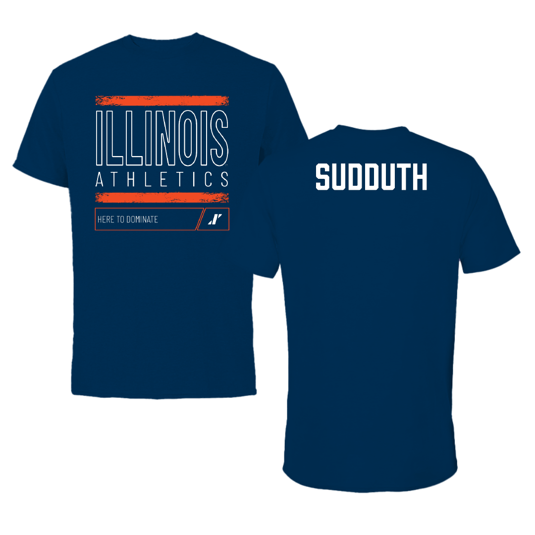 University of Illinois TF and XC Navy Dominate Performance Tee - Tyler Sudduth