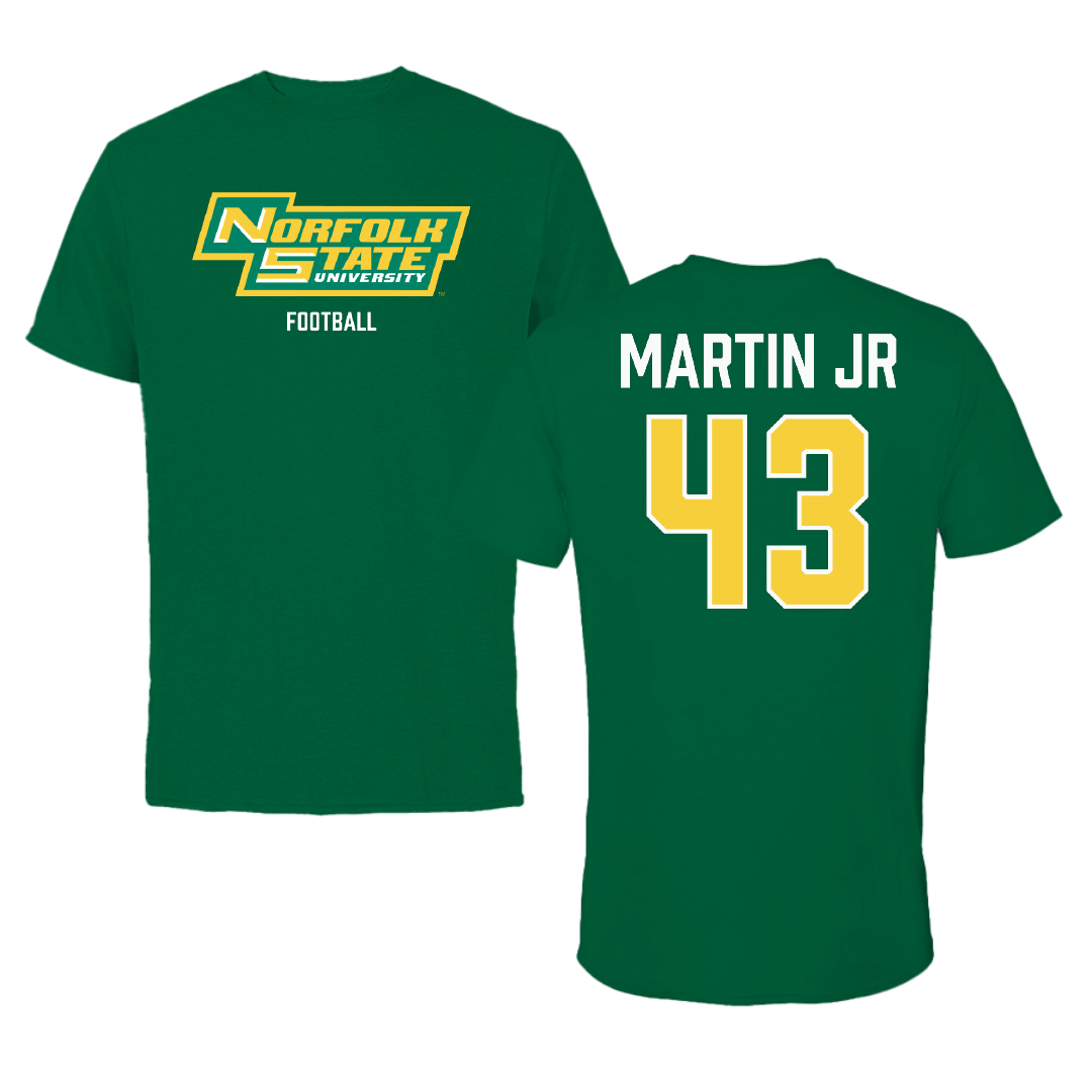 Norfolk State University Football Green Tee - #43 Richard Martin Jr