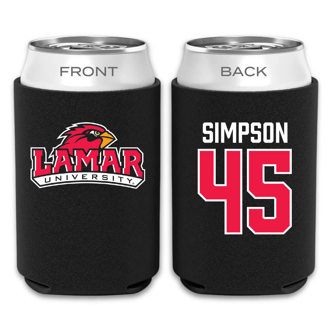 Lamar University Football Black Can Cooler - #45 Kei'trone Simpson