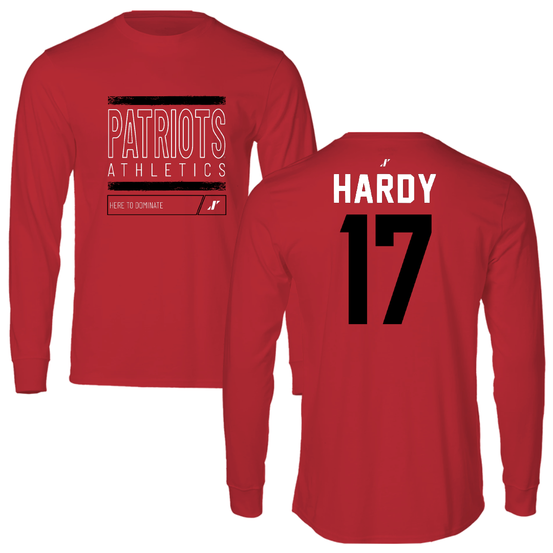 Dallas Baptist University Lacrosse Red Dominate Performance Long Sleeve - #17 Austin Hardy