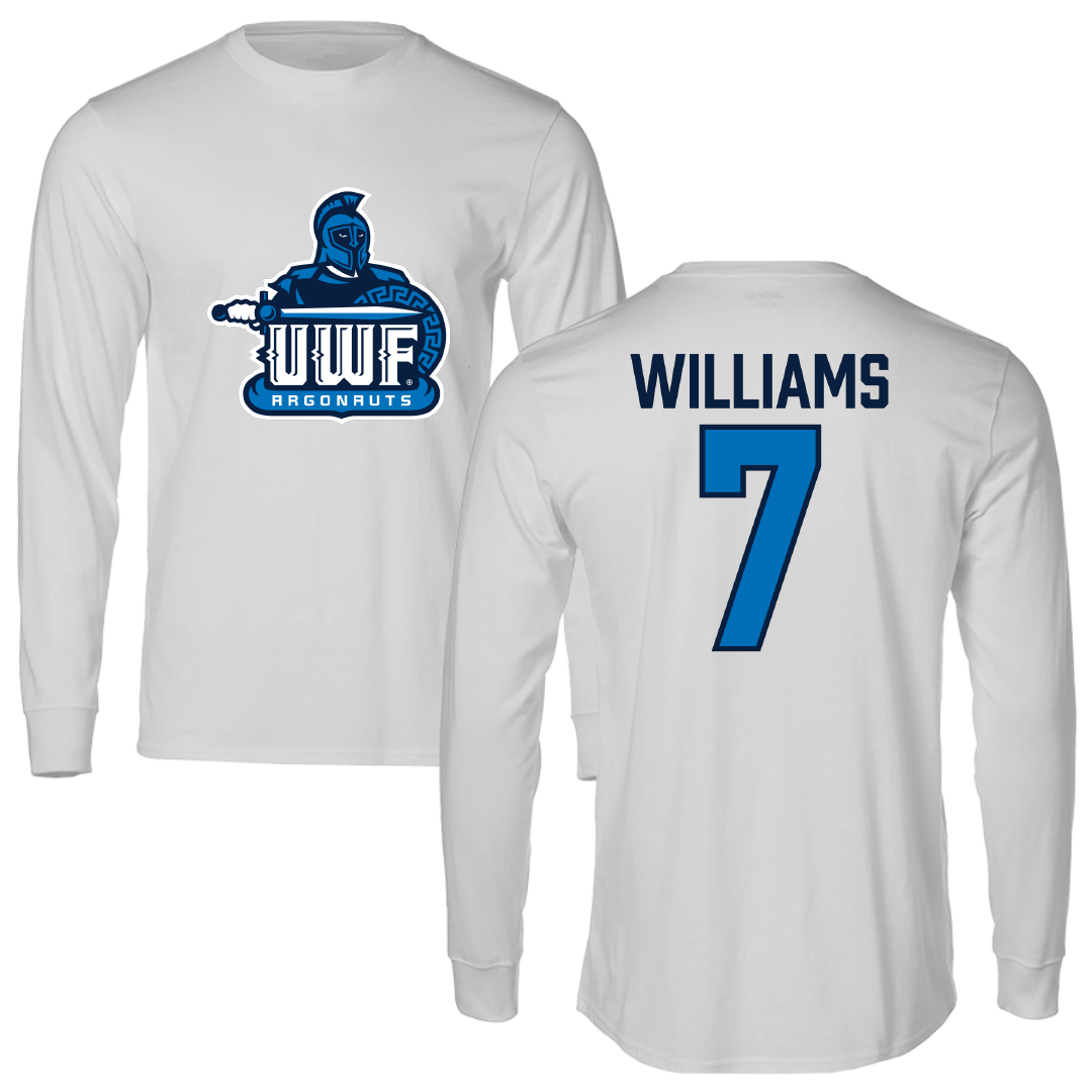 University of West Florida Football Light Gray Performance Long Sleeve - #7 Justice Williams