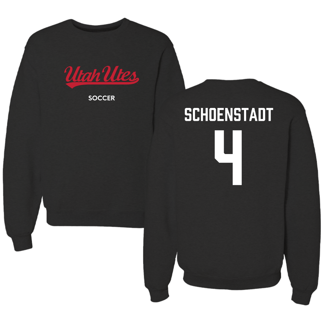 University of Utah Soccer (W) Black Crewneck - #4 Alex Schoenstadt