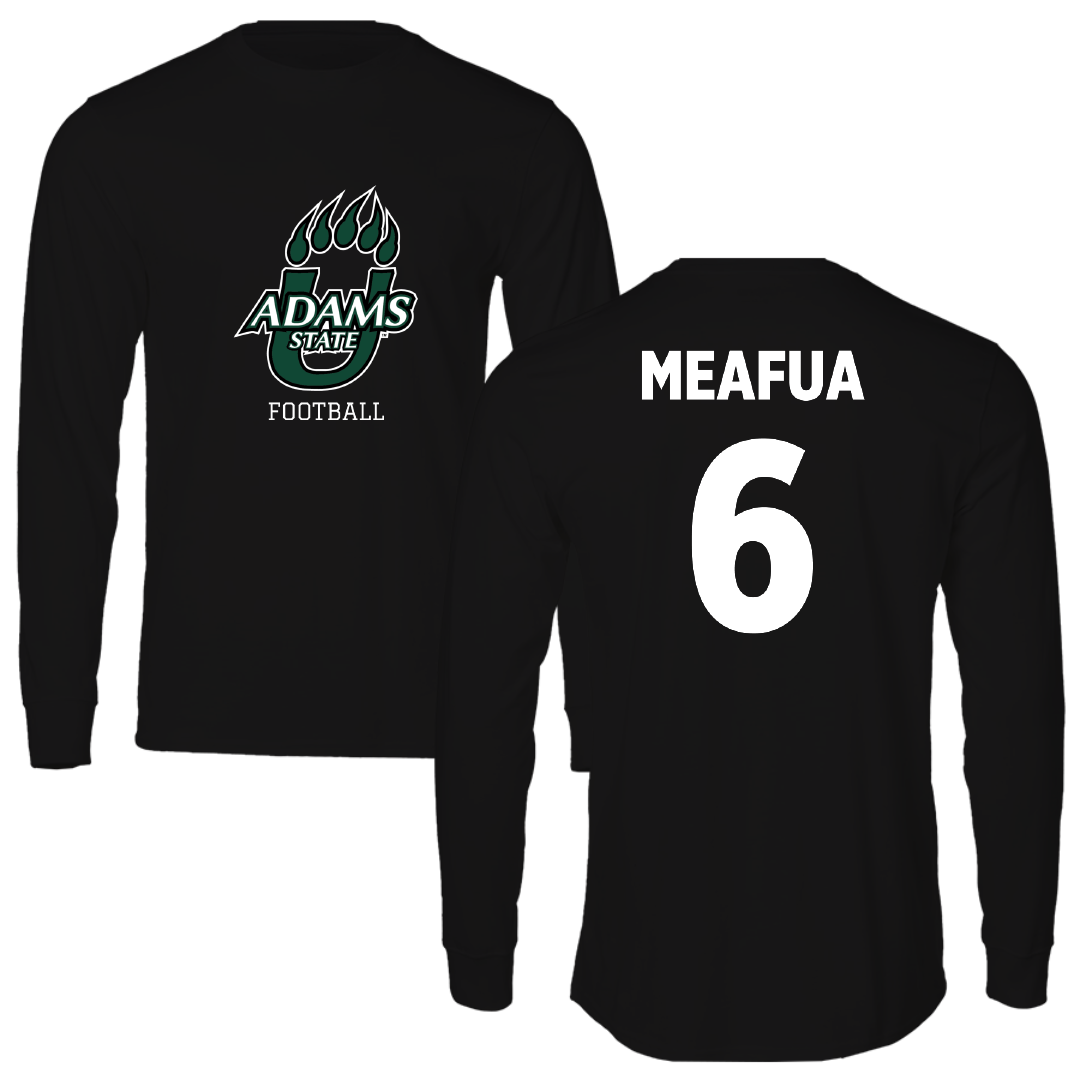 Adams State University Football Black State Performance Long Sleeve - #6 Ren Meafua