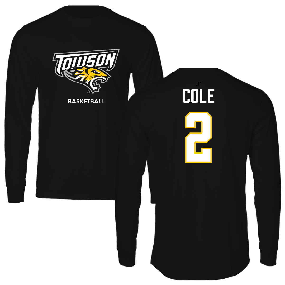Towson University Basketball (M) Black Long Sleeve - #2 Jaiden Cole