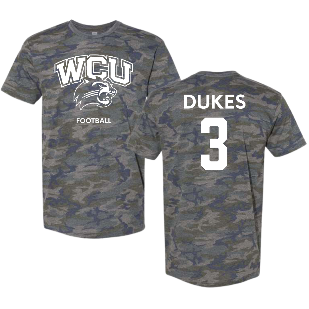 Western Carolina University Football Vintage Camo Tee - #3 Samaurie Dukes