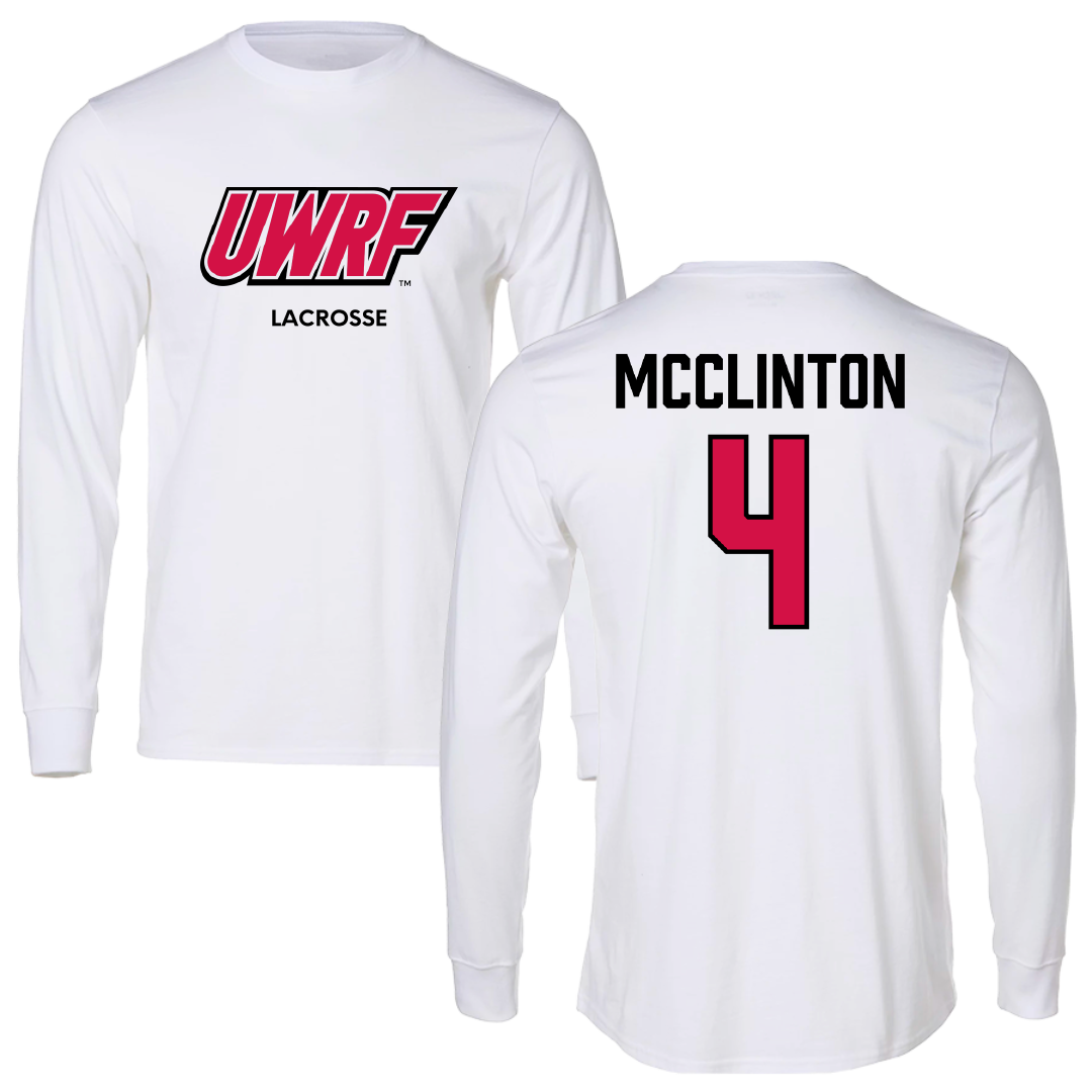 University of Wisconsin-River Falls Lacrosse (W) White Performance Long Sleeve - #4 Aliviah McClinton
