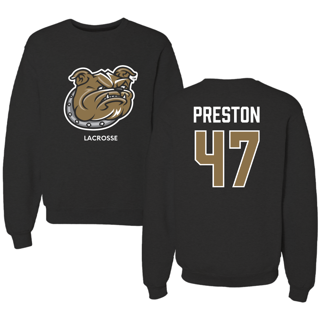 Bryant University Lacrosse (M) Black Crewneck - #47 Trevor Preston