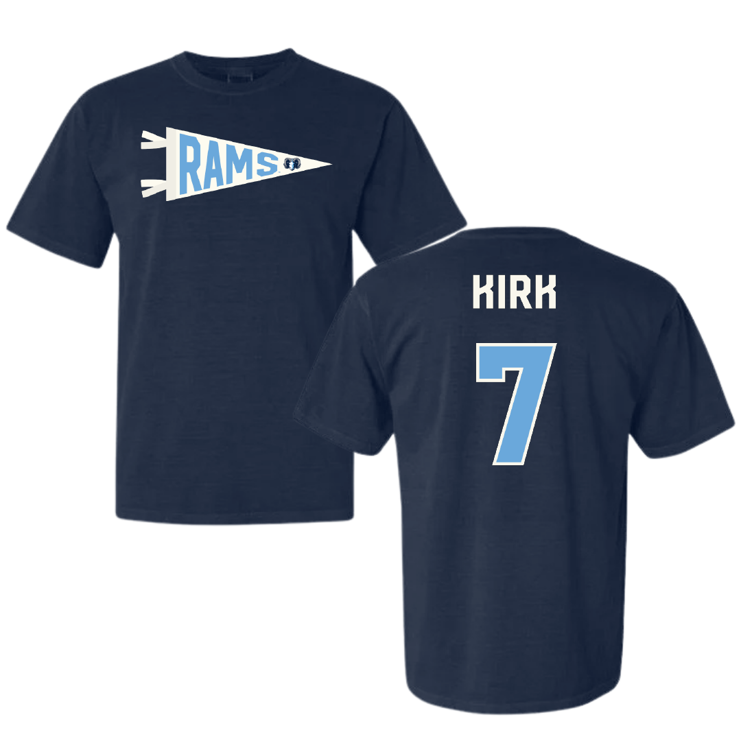 University of Rhode Island Lacrosse Navy Pennant Comfort Colors Tee - #7 Carolyn Kirk