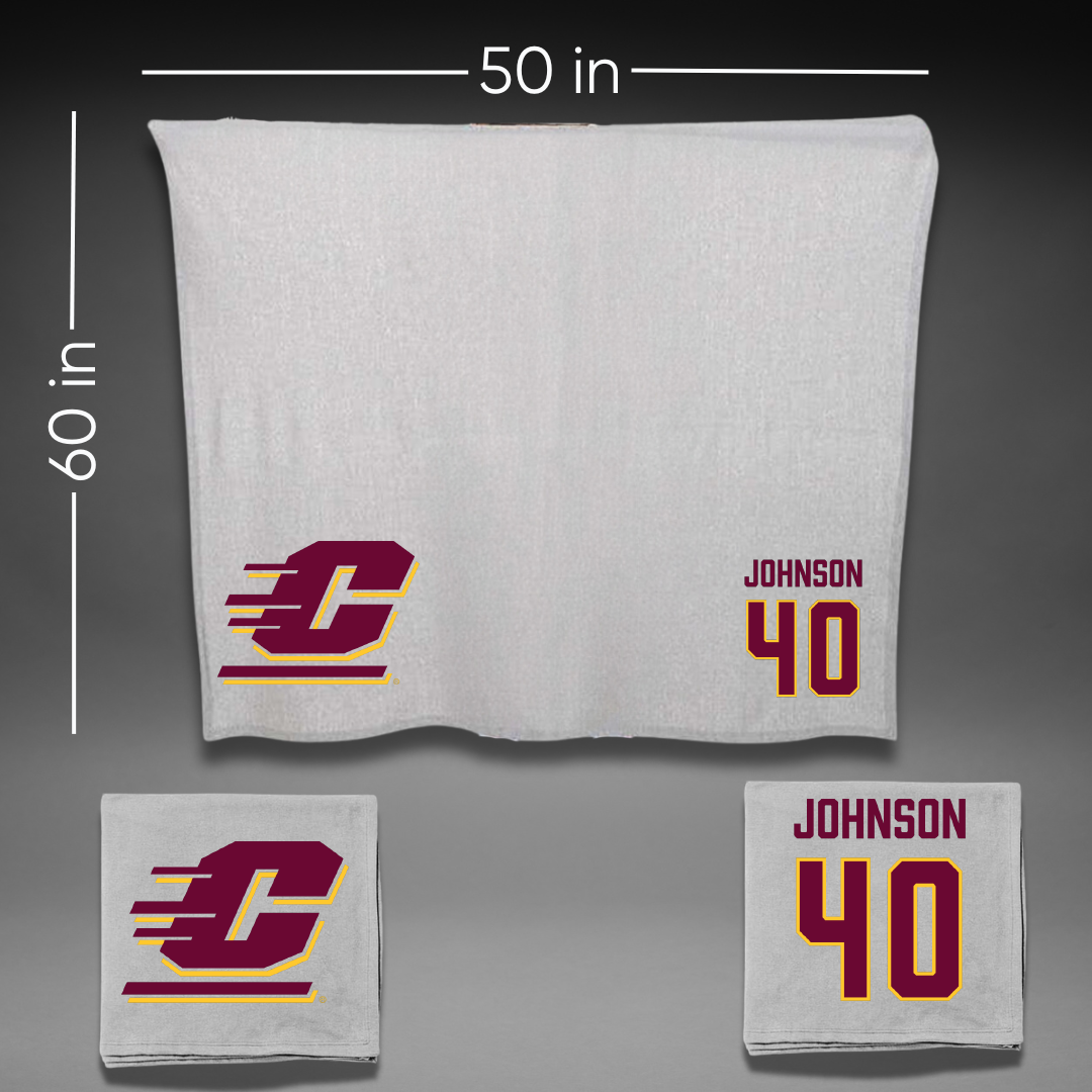 Central Michigan University Basketball (W) Gray Blanket - #40 Taylor Johnson