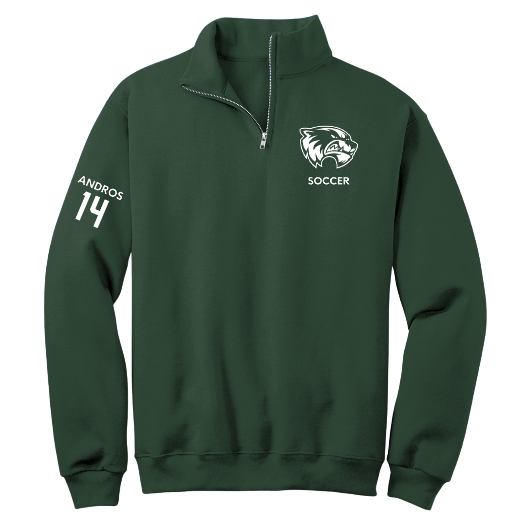 Utah Valley University Soccer (M) Forest Green Quarter-Zip - #14 Mark Andros