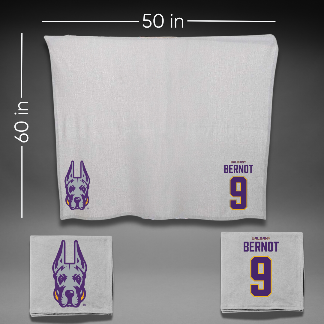 University at Albany Soccer Gray Blanket - #9 Tiffany Bernot