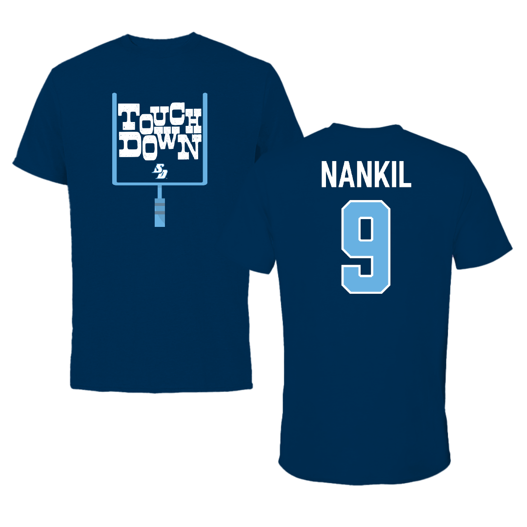 University of San Diego Football Navy Touchdown Performance Tee - #9 Dom Nankil