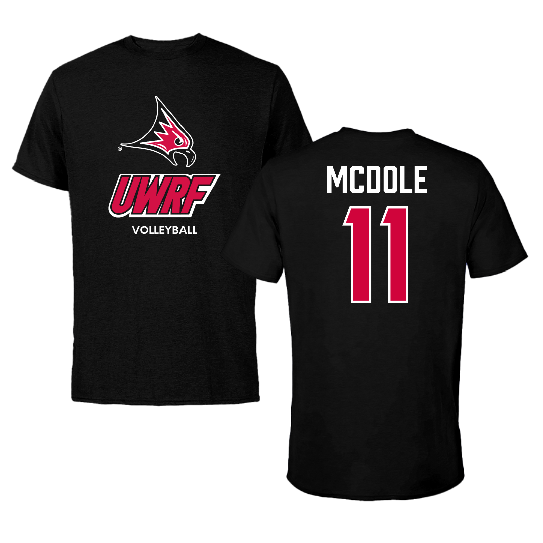 University of Wisconsin-River Falls Volleyball (W) Black Performance Tee - #11 Grace McDole
