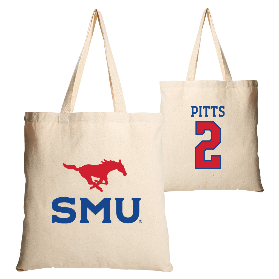 Southern Methodist University Basketball Tan Canvas Tote Bag - #2 TK Pitts