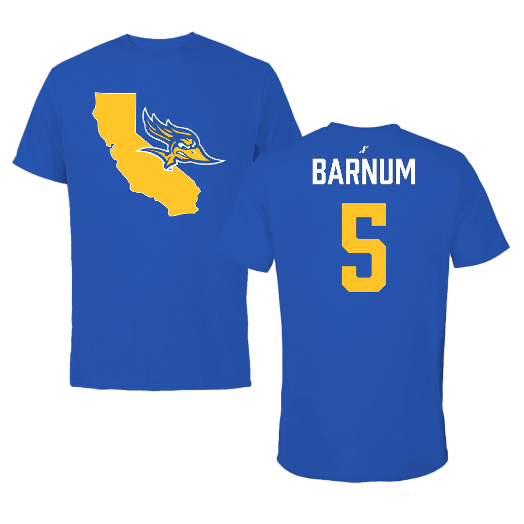 California State University-Bakersfield Baseball Blue State Tee - #5 Lewis Barnum
