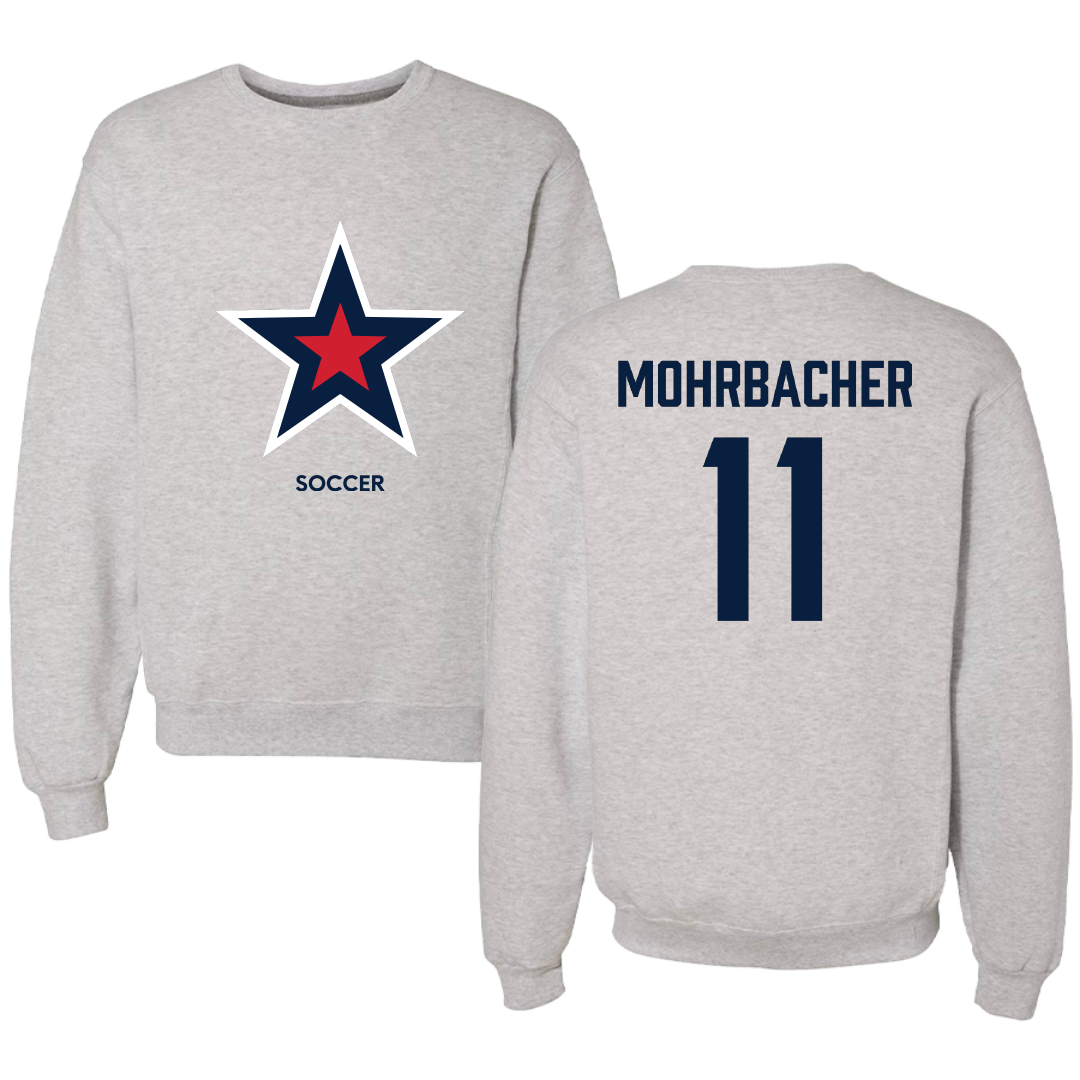 Robert Morris University Soccer (W) Light Gray Crewneck - #11 Renae Mohrbacher
