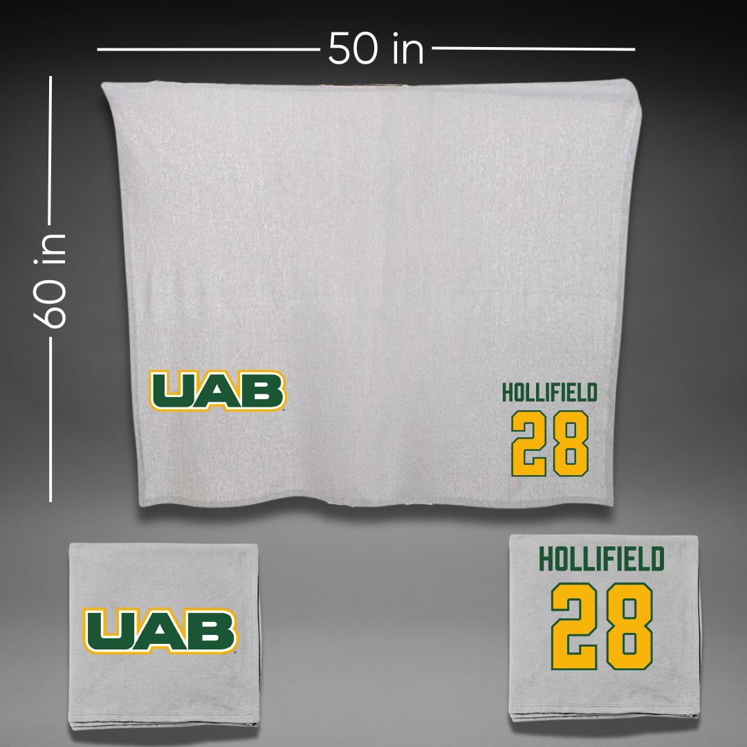 University of Alabama at Birmingham Baseball Gray Blanket - #28 Nicholas Hollifield