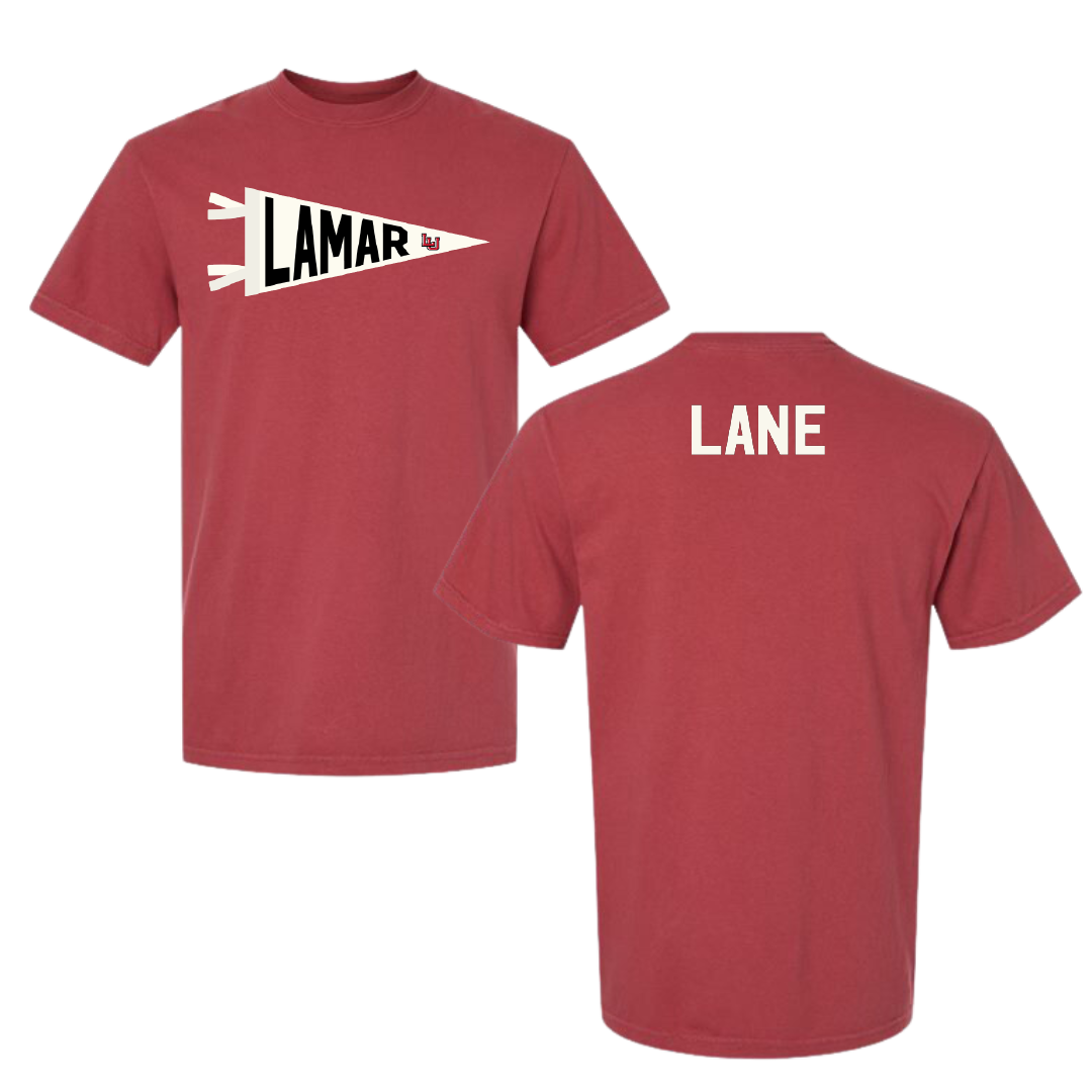 Lamar University TF and XC Canvas Red Pennant Comfort Colors Tee - RJ Lane