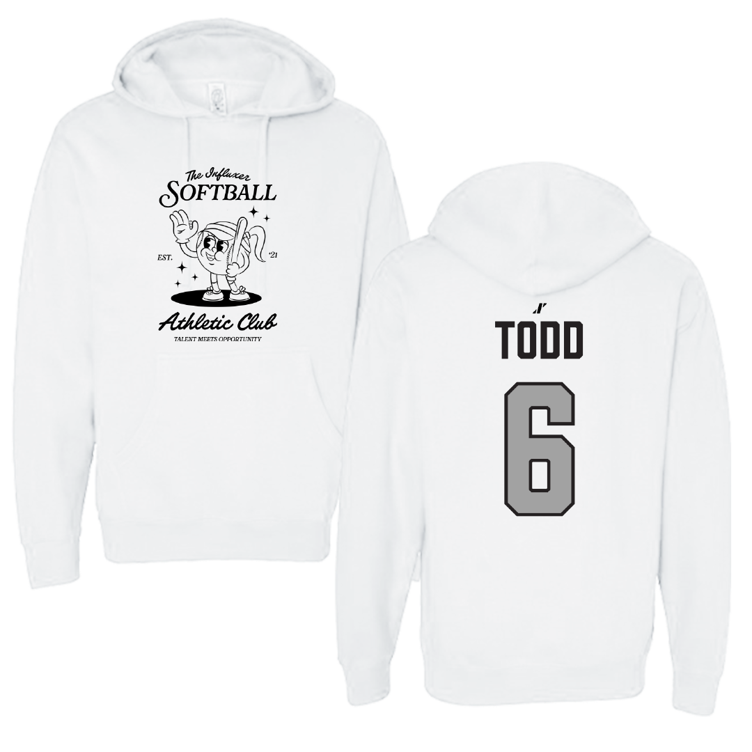 Softball White Influxer Athletic Club Hoodie - #6 Riley Todd