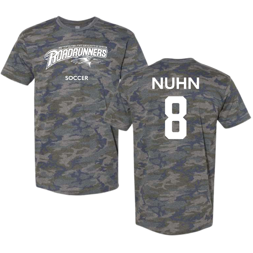 Metropolitan State University of Denver Soccer (W) Vintage Camo Tee - #8 Kailani Nuhn