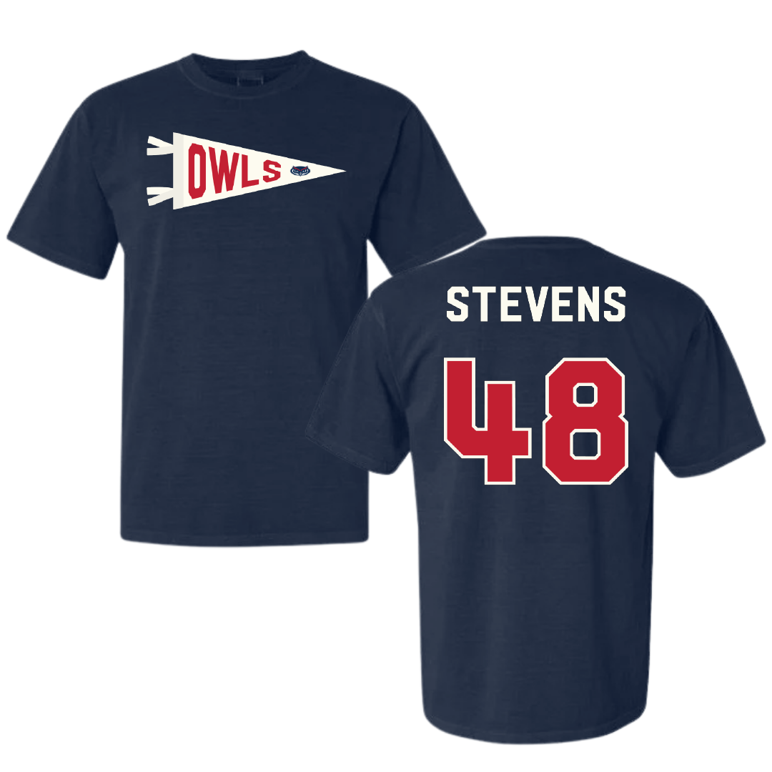 Florida Atlantic University Football Navy Pennant Comfort Colors Tee - #48 Dai'Sean Stevens