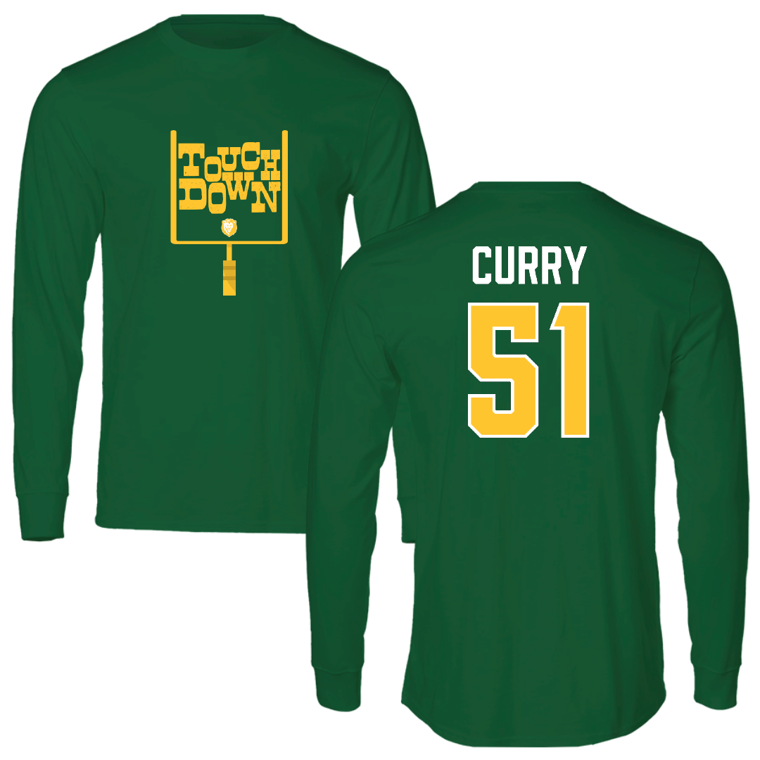 Southeastern Louisiana University Football Green Touchdown Long Sleeve - #51 Breland Curry