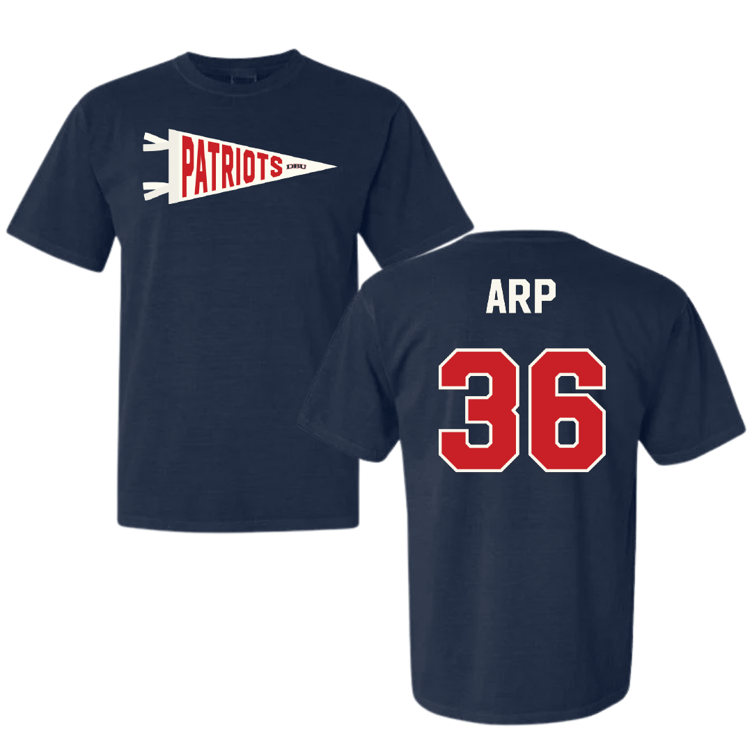 Dallas Baptist University STUNT Navy Pennant Comfort Colors Tee - #36 Ashtyn Arp