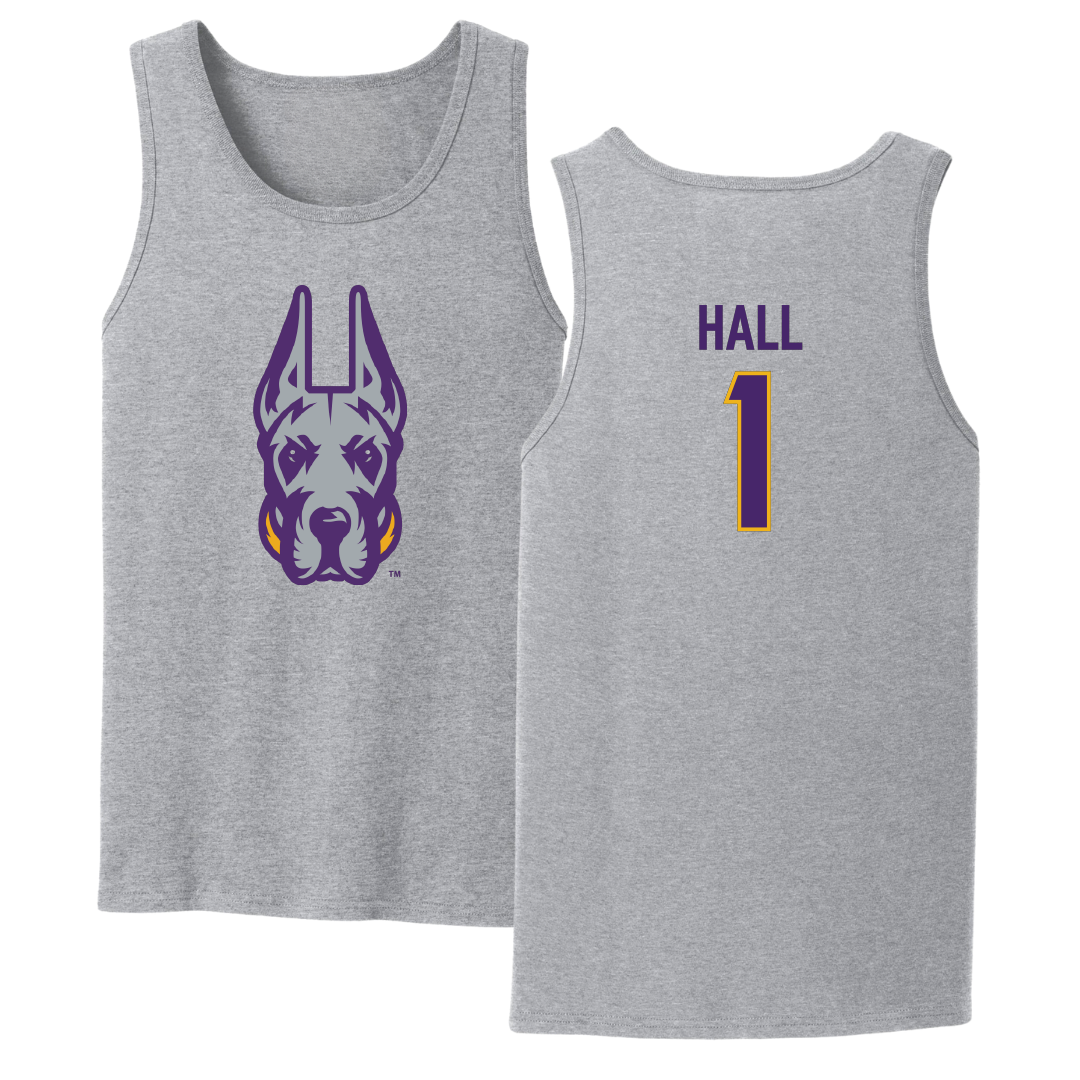 University at Albany Football Sport Gray Tank Top - #1 Aamir Hall