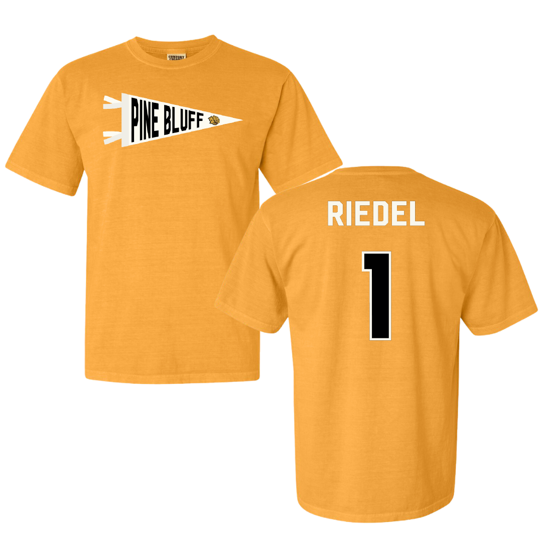University of Arkansas-Pine Bluff Soccer Gold Pennant Comfort Colors Tee - #1 Makaila Riedel