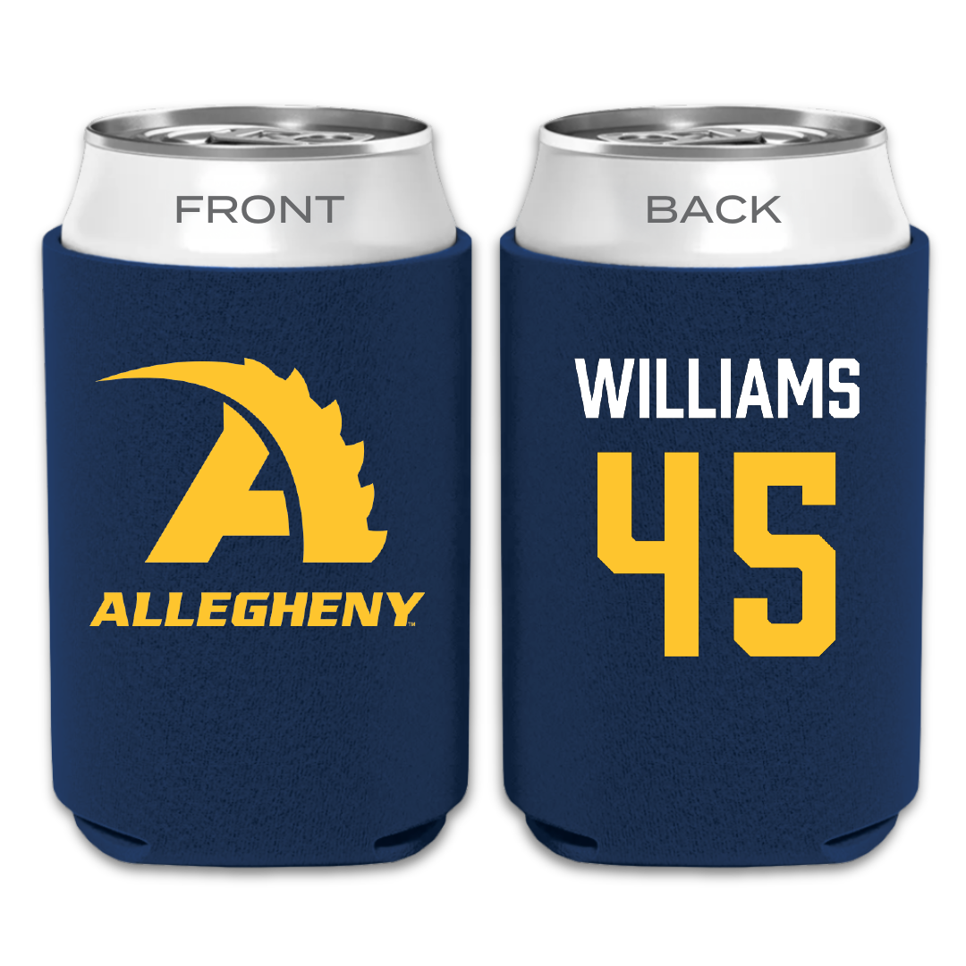 Allegheny College Football Navy Can Cooler - #45 Zach Williams