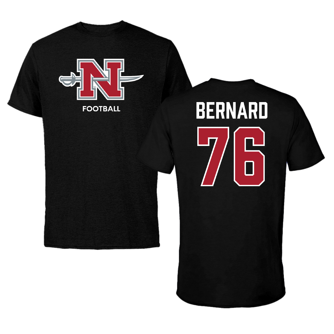 Nicholls State University Football Black Mascot Performance Tee - #76 Ryan Bernard