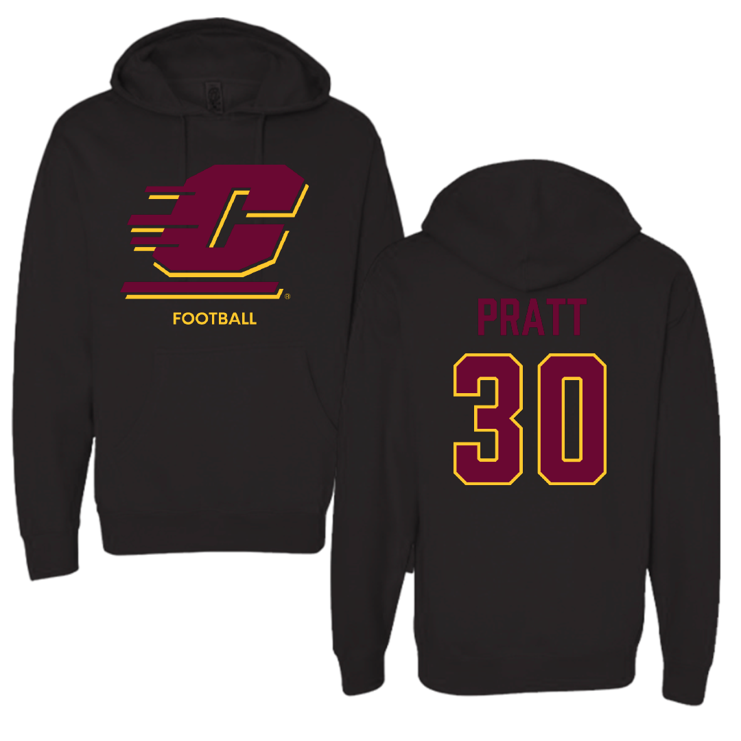 Central Michigan University Football Black Hoodie - #30 Ben Pratt