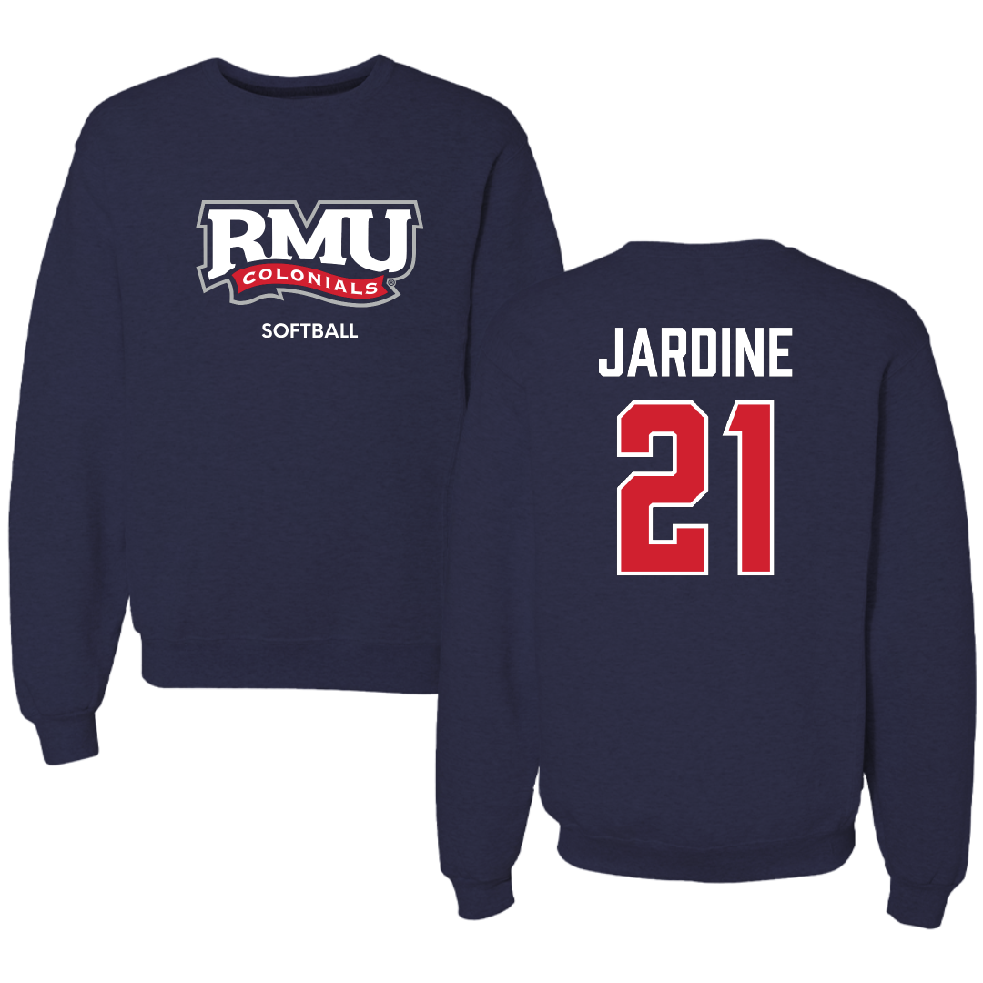 Robert Morris University Softball Navy RMU Crewneck - #21 Makayla Jardine