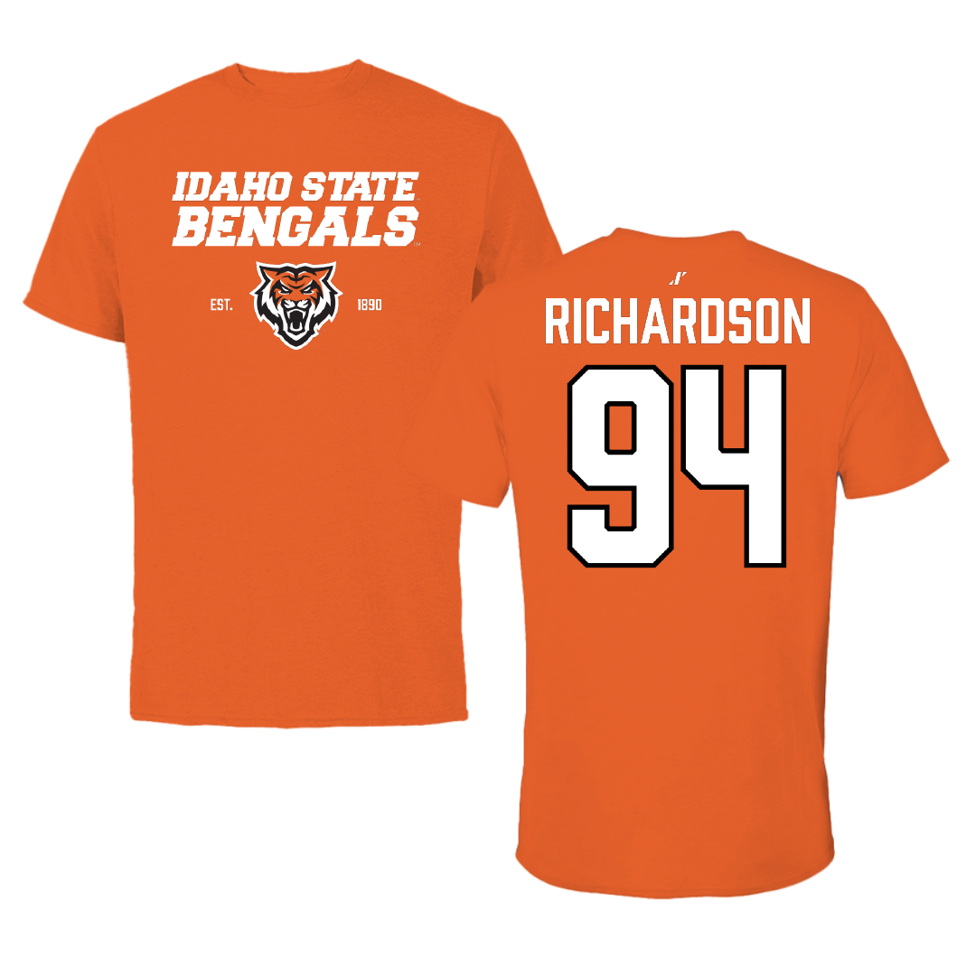 Idaho State University Football Orange General Performance Tee - #94 Malik Richardson