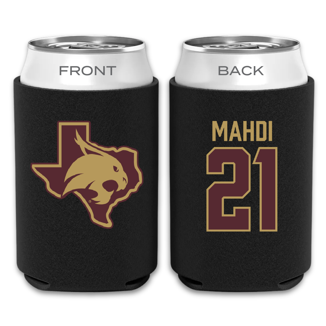 Texas State University Football Black Can Cooler - #21 Ismail Mahdi