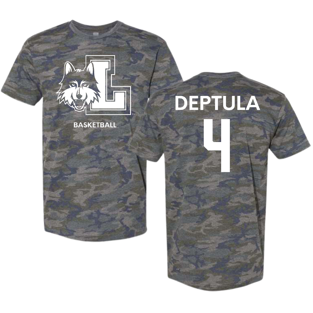 Loyola University-Chicago Basketball (W) Vintage Camo Tee - #4 Audrey Deptula