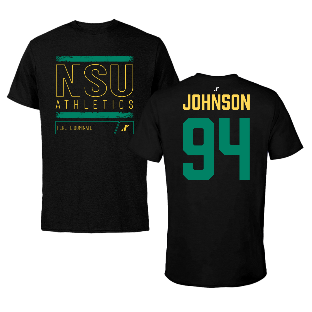 Norfolk State University Football Black Dominate Tee - #94 Tyler Johnson