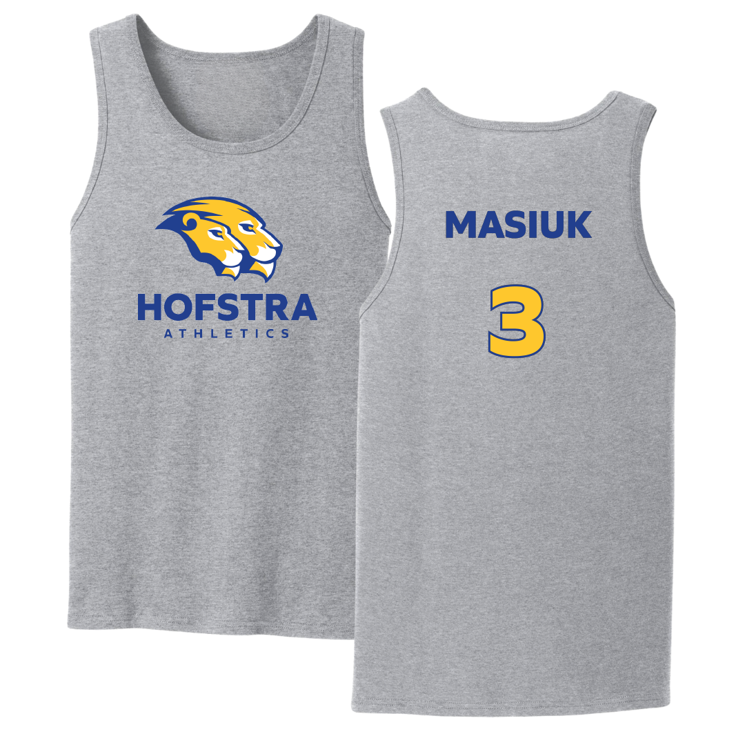 Hofstra University Baseball Sport Gray Tank Top - #3 Luke Masiuk