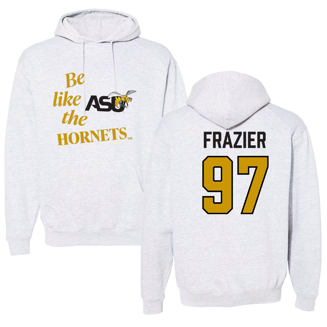 Alabama State University Football Light Gray Be Like Us Hoodie - #97 Kendarius Frazier
