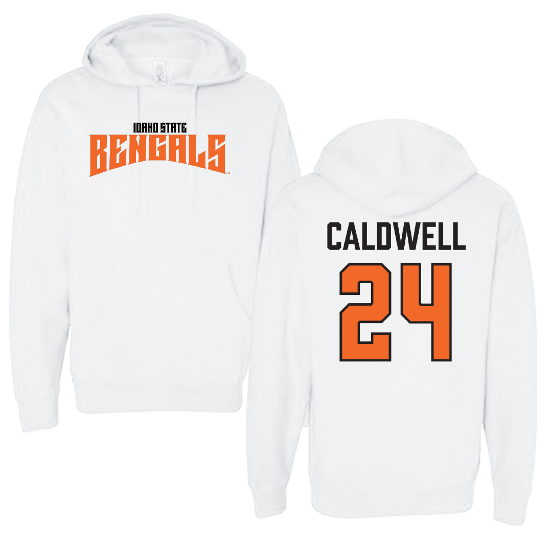 Idaho State University Basketball White Classic Hoodie - #24 Aspen Caldwell