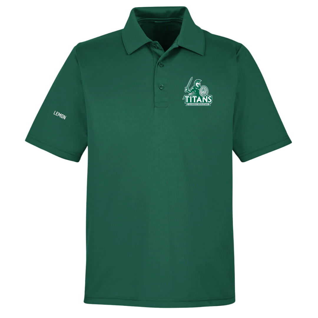 Illinois Wesleyan University TF and XC Forest Green Polo - Davion Lemon