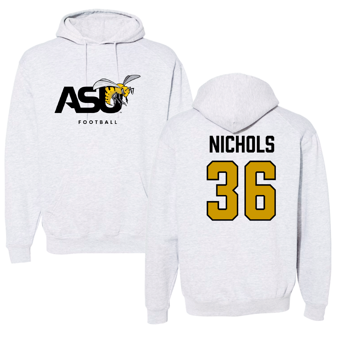 Alabama State University Football Gray Hoodie - #36 Ricky Nichols