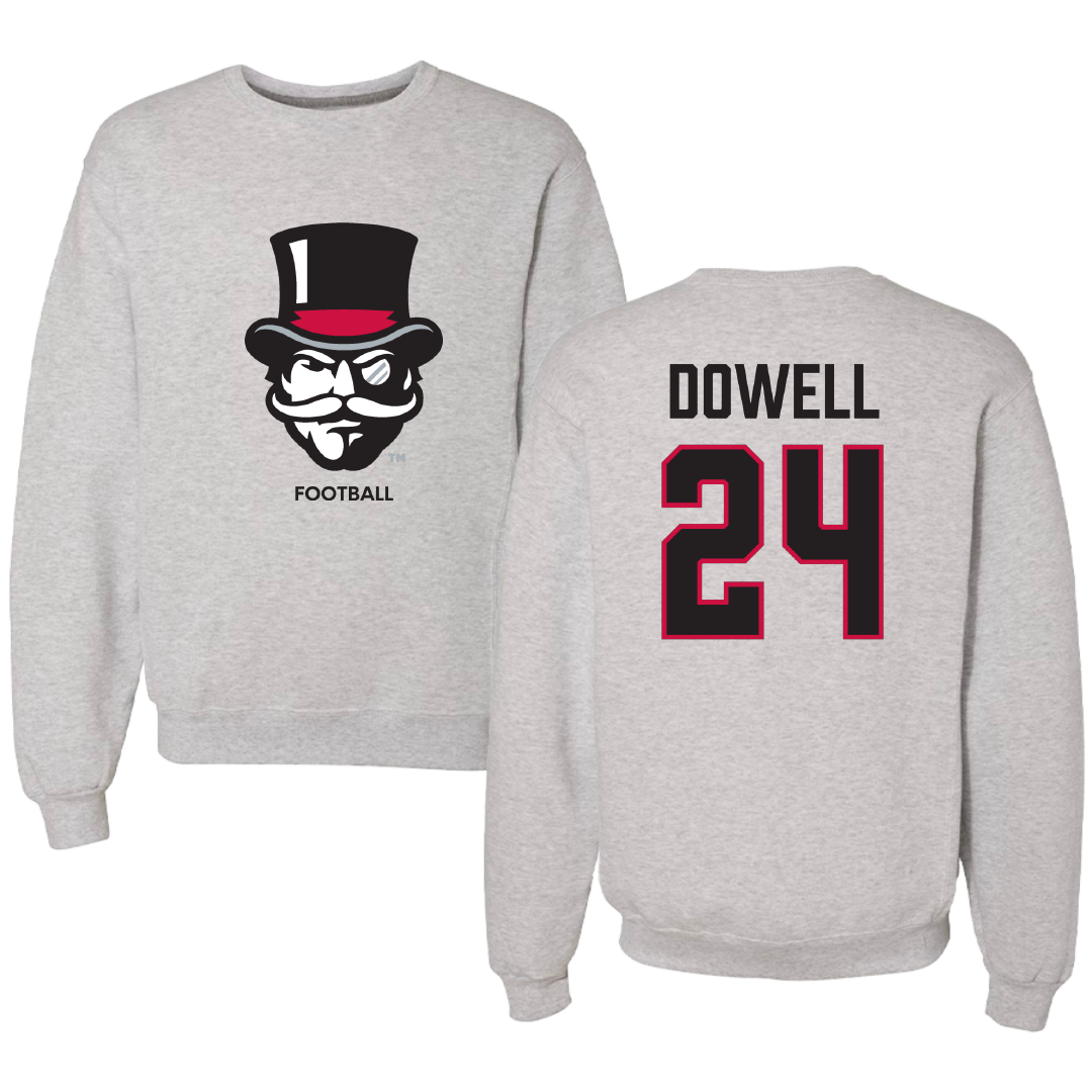 Austin Peay State University Football Light Gray Crewneck - #24 Malaki Dowell